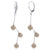 .925 Sterling Silver Dangle Earrings with Imitation Austrian Pearls