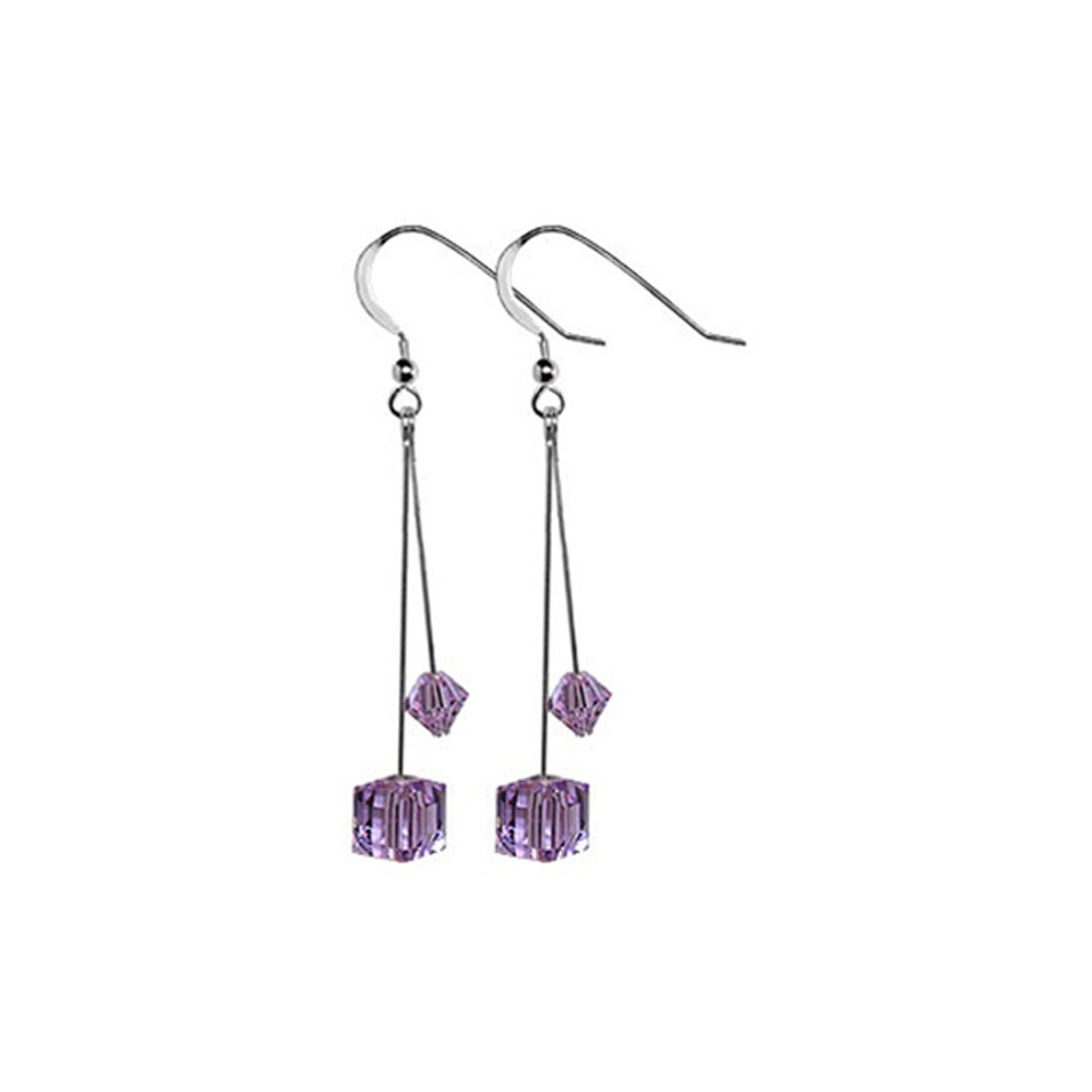 Austrian Crystals .925 Sterling Silver 2.5 inch Dangle Earrings