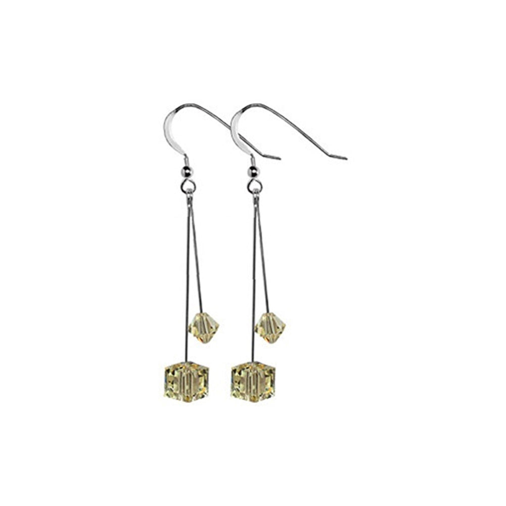 Austrian Crystals .925 Sterling Silver 2.5 inch Dangle Earrings