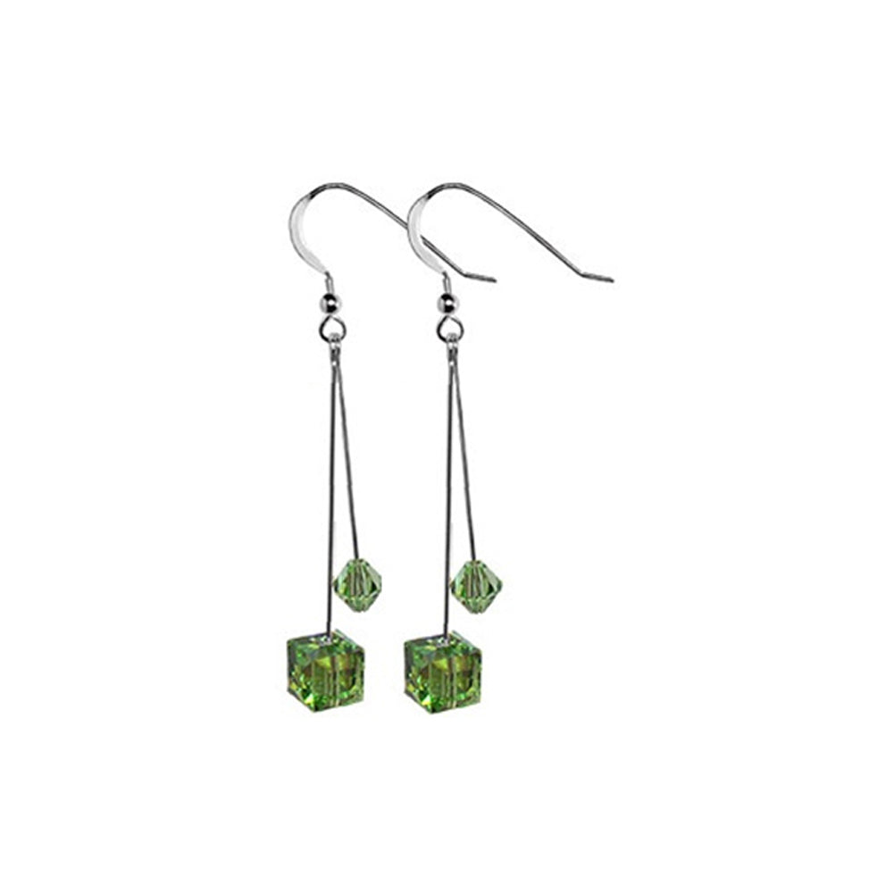 Austrian Crystals .925 Sterling Silver 2.5 inch Dangle Earrings