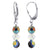 Handmade 925 Sterling Silver Leverback Drop Earrings with Multifaceted Austrian Crystals