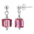 Handmade 925 Sterling Silver Drop Earrings with 6mm Cube Shape Austrian Crystals