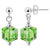 Handmade 925 Sterling Silver Drop Earrings with 6mm Cube Shape Austrian Crystals