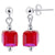 Handmade 925 Sterling Silver Drop Earrings with 6mm Cube Shape Austrian Crystals