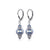 .925 Sterling Silver Drop Earrings with Faux Pearls Austrian Crystals