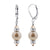 .925 Sterling Silver Drop Earrings with Faux Pearls Austrian Crystals