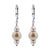 .925 Sterling Silver Drop Earrings with Faux Pearls Austrian Crystals