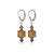 Handmade 925 Sterling Silver Leverback Drop Earrings with Faceted Cube and Bicone Austrian Crystals