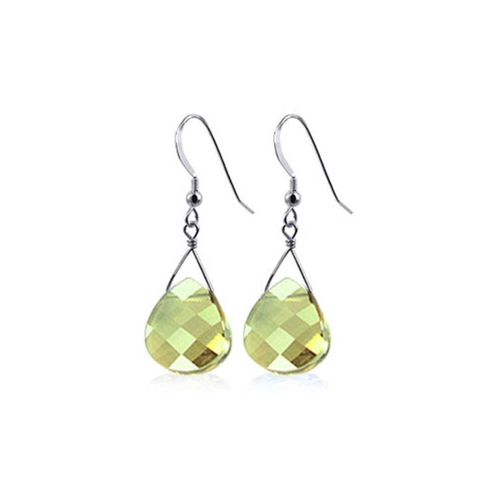 Teardrop Shape Austrian Crystal Handmade 925 Sterling Silver Drop Earrings