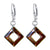 Square Shape Austrian Crystal Handmade 925 Sterling Silver Drop Earrings #GEG26