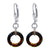 Donut Shape Austrian Crystal 925 Sterling Silver Drop Earrings #GEG27