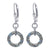 Donut Shape Austrian Crystal 925 Sterling Silver Drop Earrings #GEG27