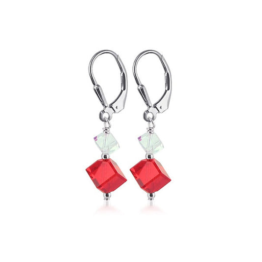 925 Sterling Silver Dangle Earrings with Austrian Crystals
