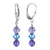 Handmade 925 Sterling Silver Leverback Drop Earrings with Multifaceted Austrian Crystals