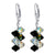 .925 Sterling Silver Leverback Dangle Earrings with Austrian Crystals