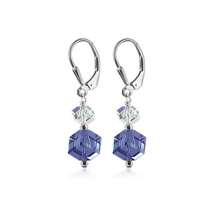 925 Sterling Silver Dangle Earrings with Austrian Crystals