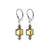 Handmade 925 Sterling Silver Leverback Drop Earrings with Faceted Cube and Bicone Austrian Crystals