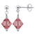 Handmade 925 Sterling Silver Drop Earrings with Bicone-Shaped Austrian Crystals and Post-Back