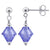 Handmade 925 Sterling Silver Drop Earrings with Bicone-Shaped Austrian Crystals and Post-Back