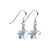 Handmade 925 Sterling Silver Drop Earrings with Flower-Shaped Austrian Crystals