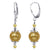 .925 Silver Drop Earrings with Faux Pearl and Bicone Austrian Crystals