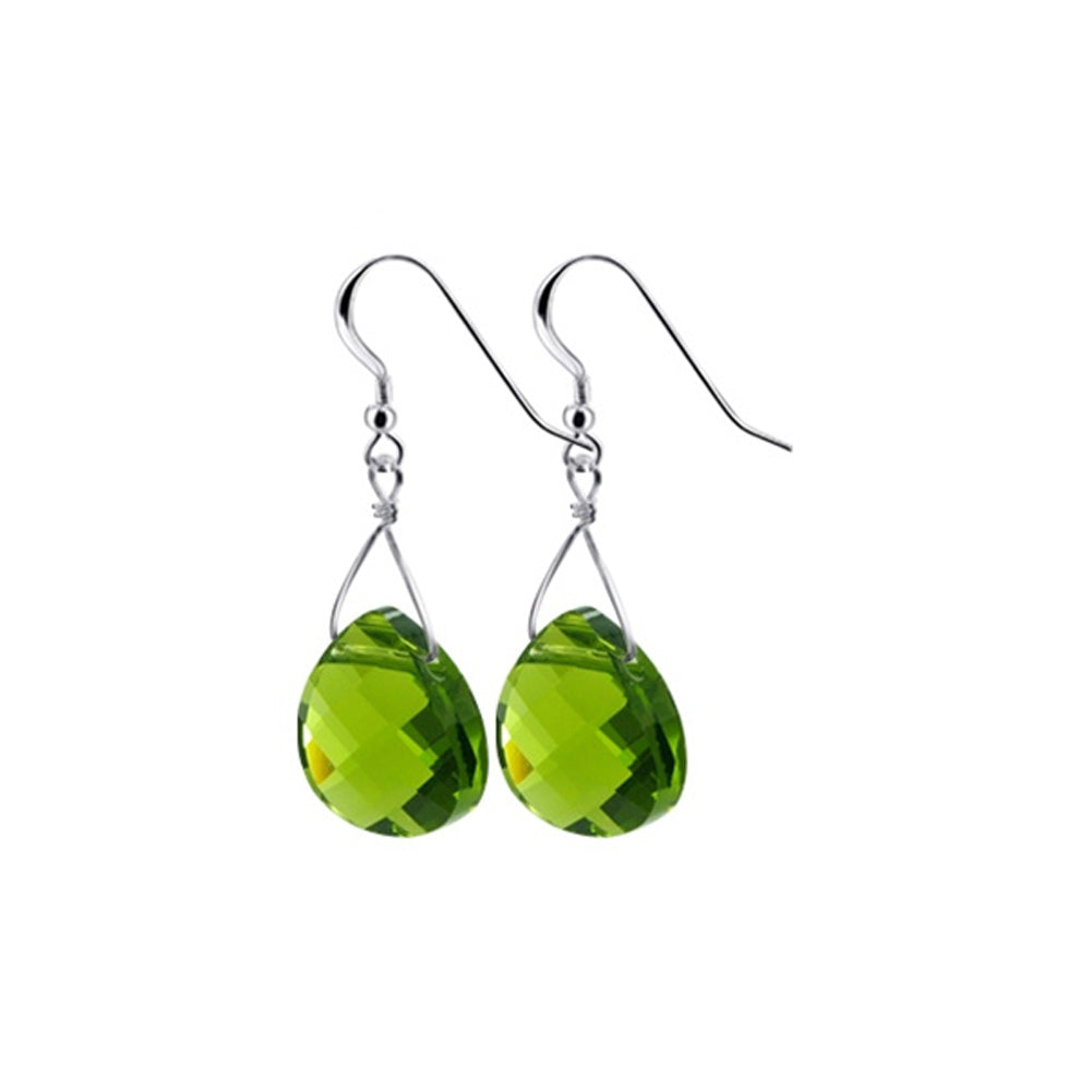 Teardrop Shape Austrian Crystal Handmade 925 Sterling Silver Drop Earrings