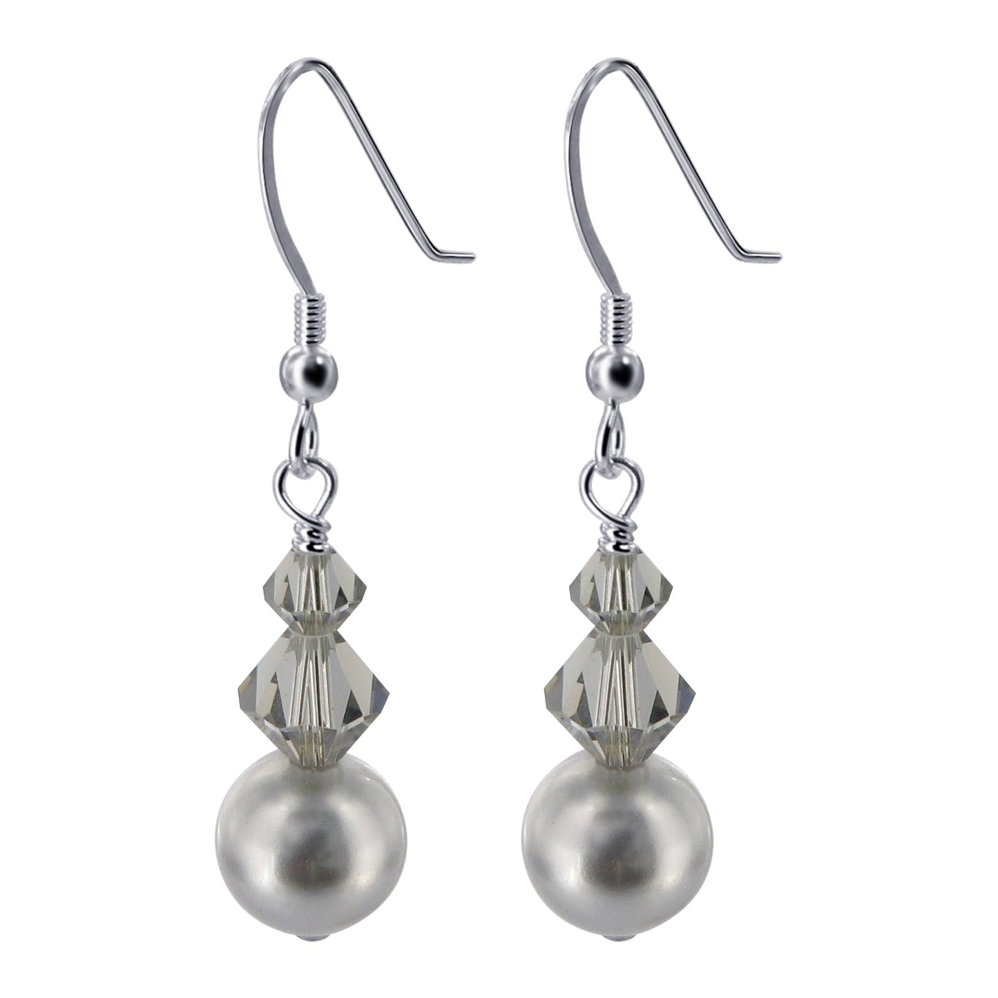 925 Silver Earrings with Crystals & Simulated Pearl Elegant Jewelry for Everyday Wear