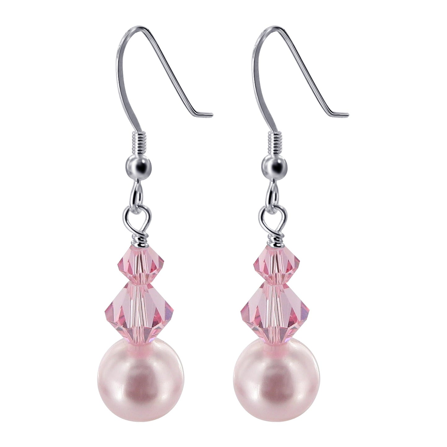 925 Silver Earrings with Crystals & Simulated Pearl Elegant Jewelry for Everyday Wear