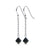 Handmade 925 Sterling Silver Dangle Earrings with Bicone Crystals