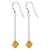 Handmade 925 Sterling Silver Dangle Earrings with Bicone Crystals