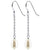 .925 Silver Teardrop Shape Faux Austrian Pearl Dangle Earrings