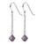 Handmade 925 Sterling Silver Dangle Earrings with Bicone Crystals