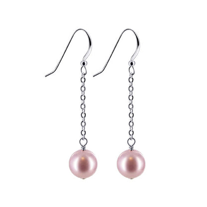 .925 Sterling Silver Handmade Dangle Earrings with Faux Pearl