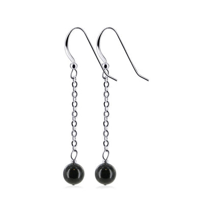.925 Sterling Silver Handmade Dangle Earrings with Faux Pearl