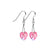 Handmade 925 Sterling Silver Drop Earrings with Heart-Shaped Austrian Crystal