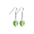 Handmade 925 Sterling Silver Drop Earrings with Heart-Shaped Austrian Crystal