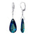 Handmade 925 Sterling Silver Leverback Drop Earrings with 24mm Teardrop Austrian Crystals