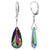 Handmade 925 Sterling Silver Leverback Drop Earrings with 24mm Teardrop Austrian Crystals