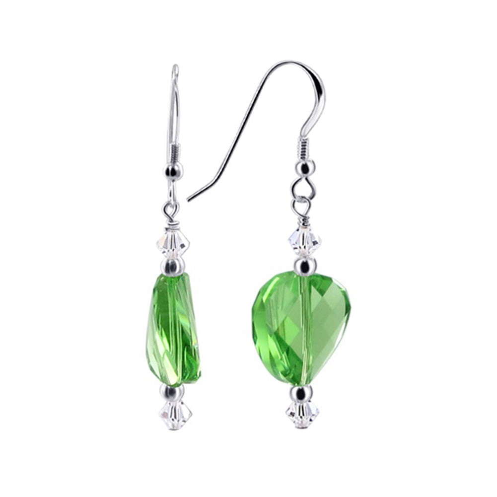 925 Sterling Silver Dangle Earrings with Austrian Crystals and French Wire