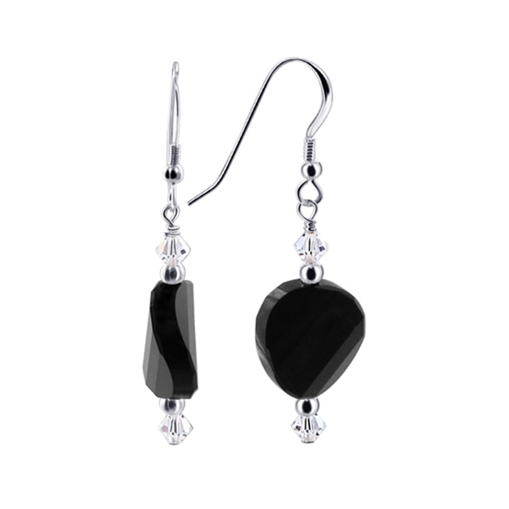 925 Sterling Silver Dangle Earrings with Austrian Crystals and French Wire
