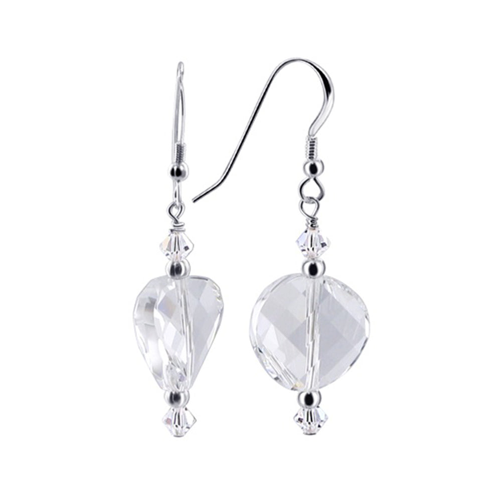 925 Sterling Silver Dangle Earrings with Austrian Crystals and French Wire