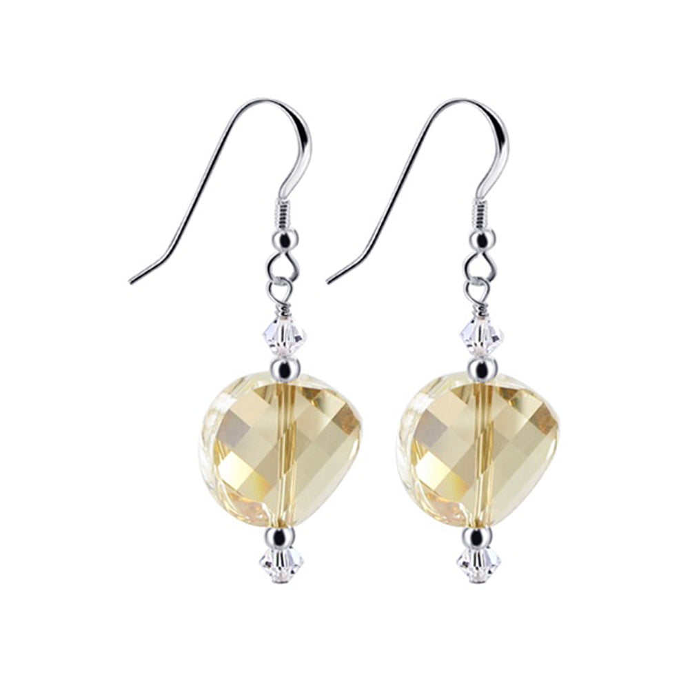 925 Sterling Silver Dangle Earrings with Austrian Crystals and French Wire