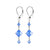 Handmade 925 Sterling Silver Leverback Dangle Earrings with 7mm and 3mm Bicone Austrian Crystals