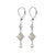 Handmade 925 Sterling Silver Leverback Dangle Earrings with 7mm and 3mm Bicone Austrian Crystals