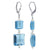 Handmade 925 Sterling Silver Leverback Drop Earrings with Square Shaped Multifaceted Austrian Crystals for a Sparkling Finish