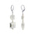 Handmade 925 Sterling Silver Leverback Drop Earrings with Square Shaped Multifaceted Austrian Crystals for a Sparkling Finish