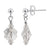 Handmade 925 Sterling Silver Flower Shape Drop Earrings with Austrian Crystals