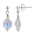 Handmade 925 Sterling Silver Flower Shape Drop Earrings with Austrian Crystals