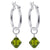 .925 Sterling Silver Hoop Drop Earrings with Austrian Crystals in 6 Colors