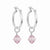 .925 Sterling Silver Hoop Drop Earrings with Austrian Crystals in 6 Colors